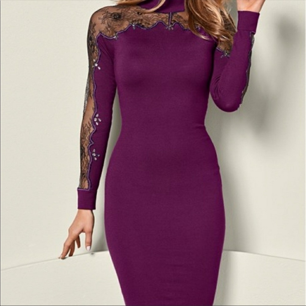 NWT Venus Purple Sweater Dress